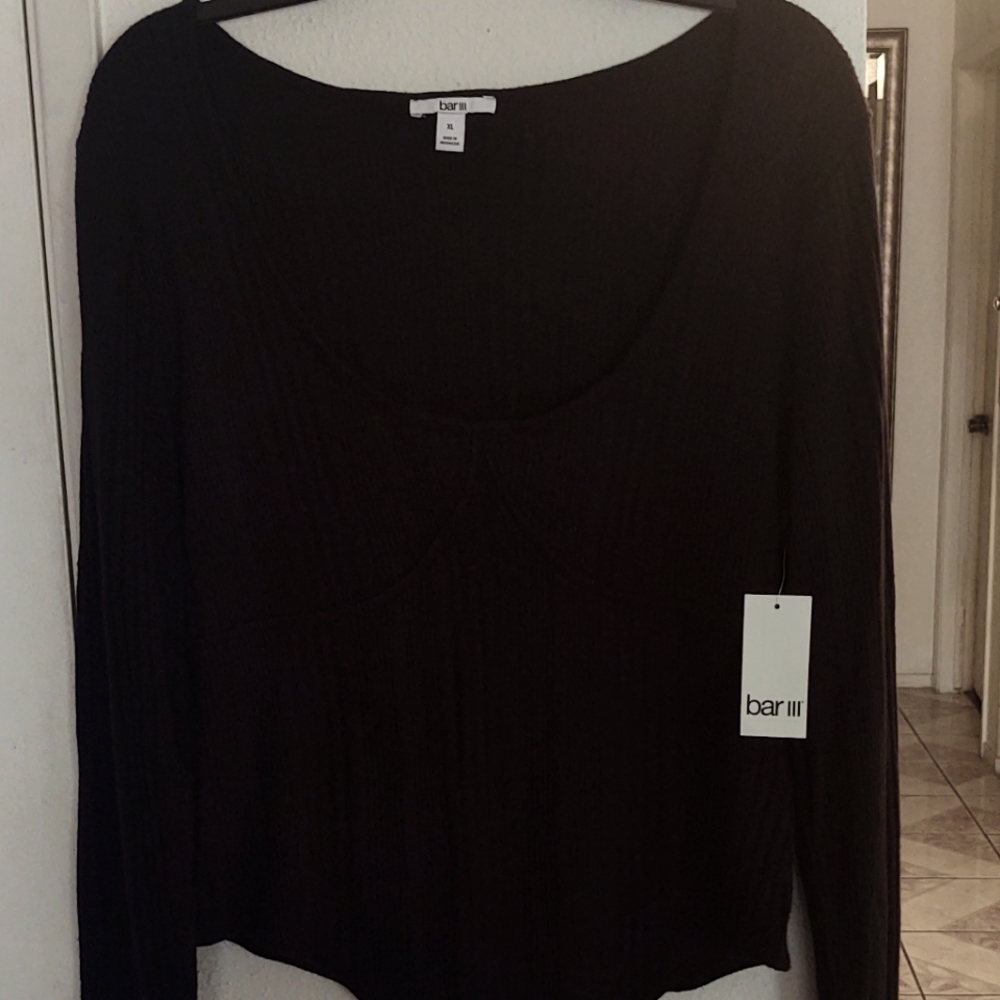 NWT Bar lll black bodysuit shirt size x large